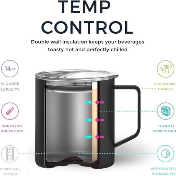 - New With Box Maars Townie Insulated  Mug, 14oz Double Wall Vacuum Sealed - Picture 7 of 8